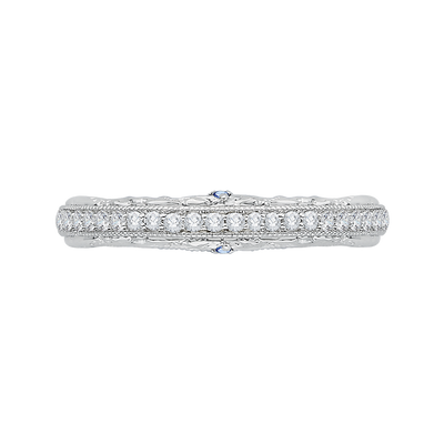 Euro Shank Diamond Half-Eternity Wedding Band in 14K White Gold