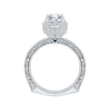 Euro Shank Diamond Engagement Ring in 14K White Gold (Semi-Mount)