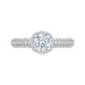 Euro Shank Diamond Engagement Ring in 14K White Gold (Semi-Mount)