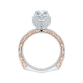 Euro Shank Diamond Engagement Ring in 14K Two-Tone Gold (Semi-Mount)