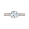 Euro Shank Diamond Engagement Ring in 14K Two-Tone Gold (Semi-Mount)