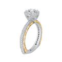 14K Two-Tone Gold Round Diamond Engagement Ring with Euro Shank (Semi-Mount)