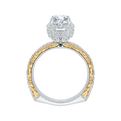 14K Two-Tone Gold Round Diamond Engagement Ring with Euro Shank (Semi-Mount)