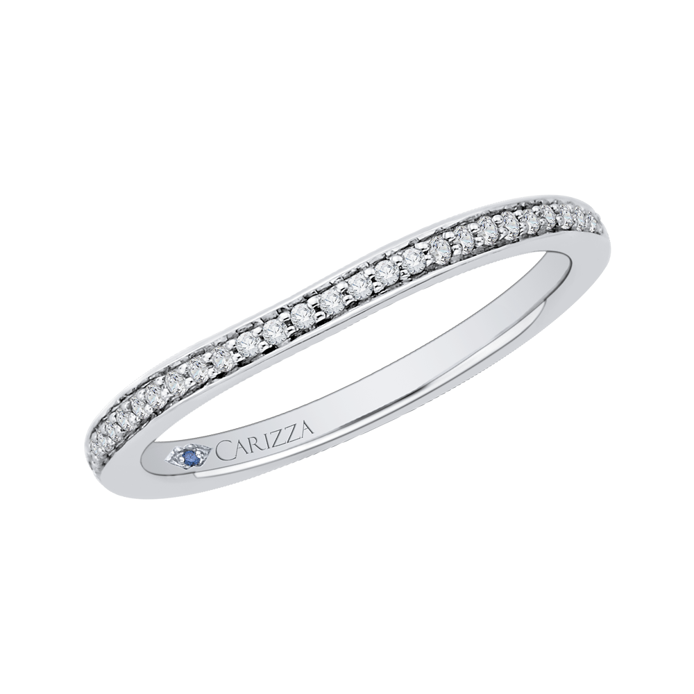 Round Diamond Half-Eternity Wedding Band in 14K White Gold