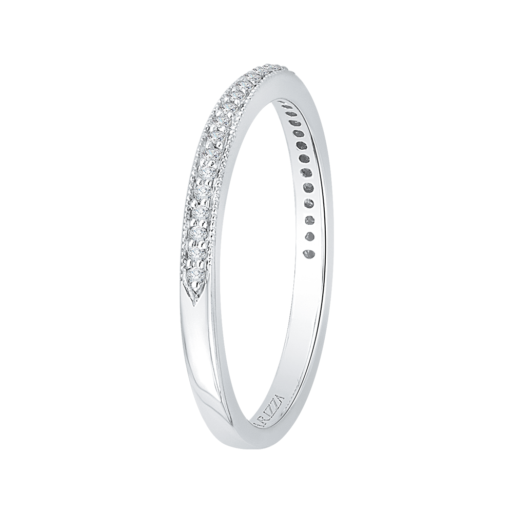 Round Diamond Half-Eternity Wedding Band in 14K White Gold