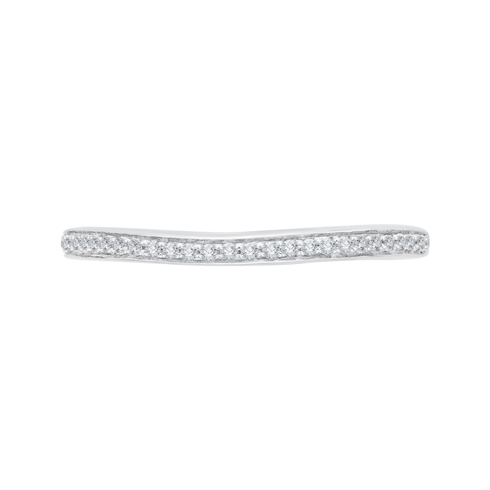 Round Diamond Half-Eternity Wedding Band in 14K White Gold