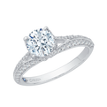 Split Shank Round Diamond Engagement Ring in 14K White Gold (Semi-Mount)