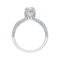 Split Shank Round Diamond Engagement Ring in 14K White Gold (Semi-Mount)