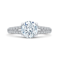 Split Shank Round Diamond Engagement Ring in 14K White Gold (Semi-Mount)