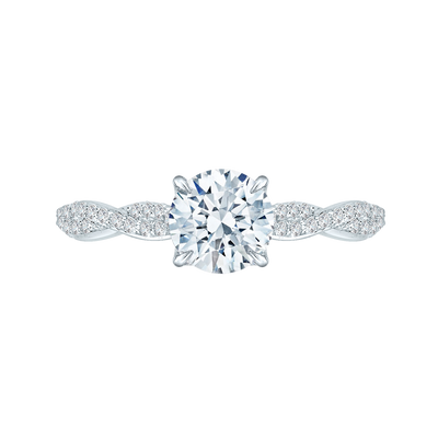 Round Diamond Engagement Ring in 14K White Gold (Semi-Mount)