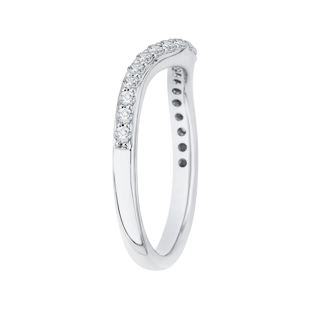 Round Diamond Half-Eternity Wedding Band in 14K White Gold