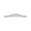 Round Diamond Half-Eternity Wedding Band in 14K White Gold