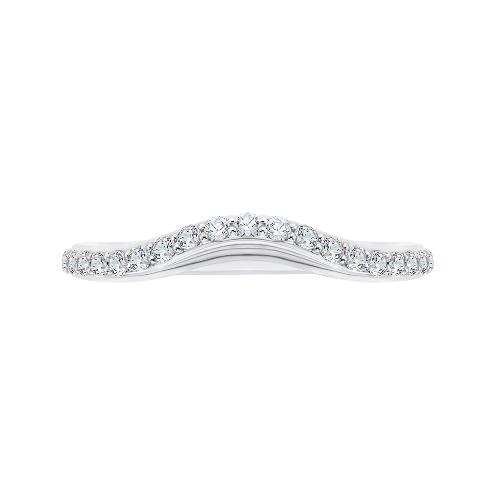 Round Diamond Half-Eternity Wedding Band in 14K White Gold