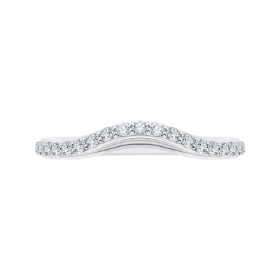 Round Diamond Half-Eternity Wedding Band in 14K White Gold