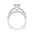 Round Diamond Cathedral Style Engagement Ring in 14K White Gold (Semi-Mount)