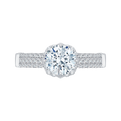 Round Diamond Cathedral Style Engagement Ring in 14K White Gold (Semi-Mount)