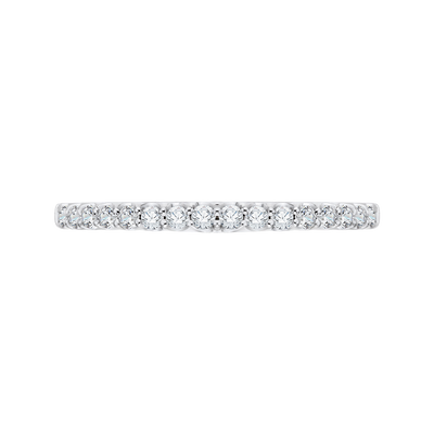 Euro Shank Round Diamond Wedding Band in 14K White Gold