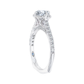 Euro Shank Round Diamond Engagement Ring in 14K White Gold (Semi-Mount)