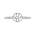 Euro Shank Round Diamond Engagement Ring in 14K White Gold (Semi-Mount)