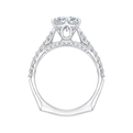 Euro Shank Round Diamond Engagement Ring in 14K White Gold (Semi-Mount)