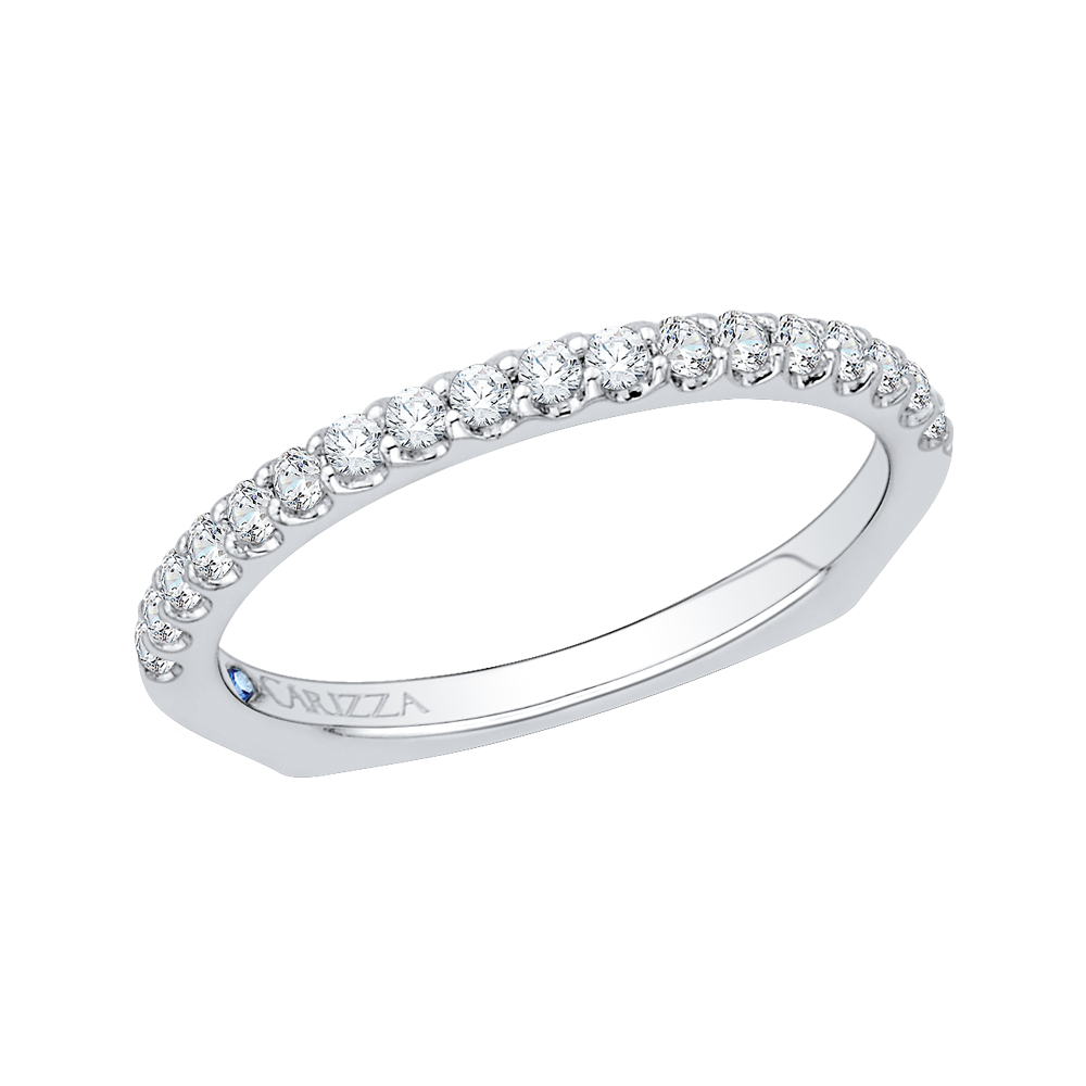 Round Diamond Half-Eternity Wedding Band in 14K White Gold