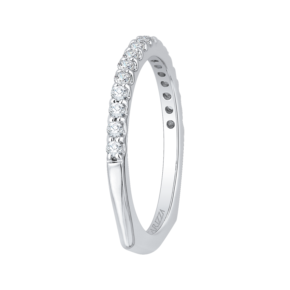 Round Diamond Half-Eternity Wedding Band in 14K White Gold