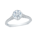 Euro Shank Round Diamond Floral Engagement Ring in 14K White Gold (Semi-Mount)