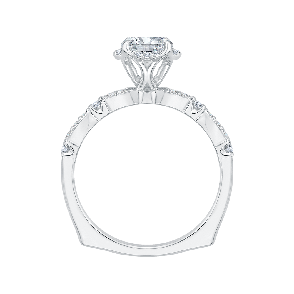 Round Diamond Engagement Ring in 14K White Gold (Semi-Mount)