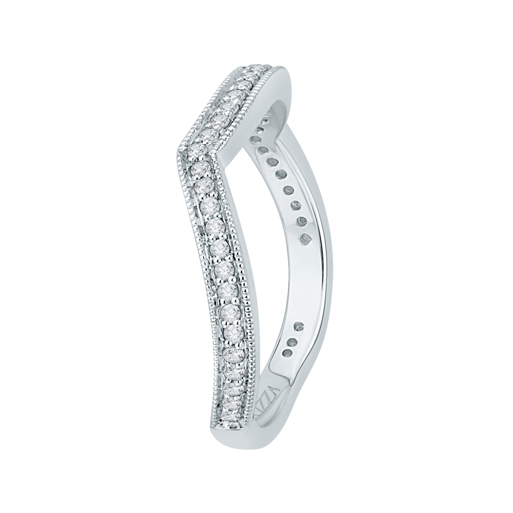 Round Diamond Wedding Band in 14K White Gold