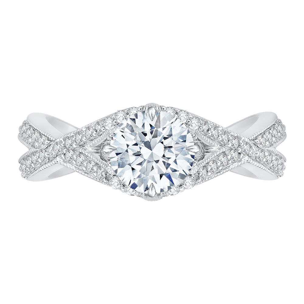 Split Shank Split Shank Round Diamond Engagement Ring in 14K White Gold (Semi-Mount)