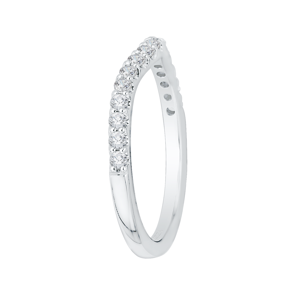 Round Diamond Half-Eternity Wedding Band in 14K White Gold