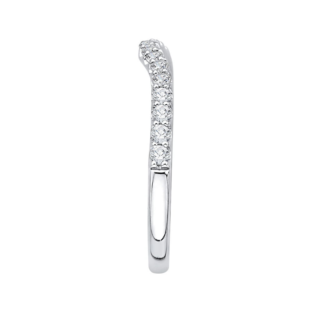 Round Diamond Half-Eternity Wedding Band in 14K White Gold