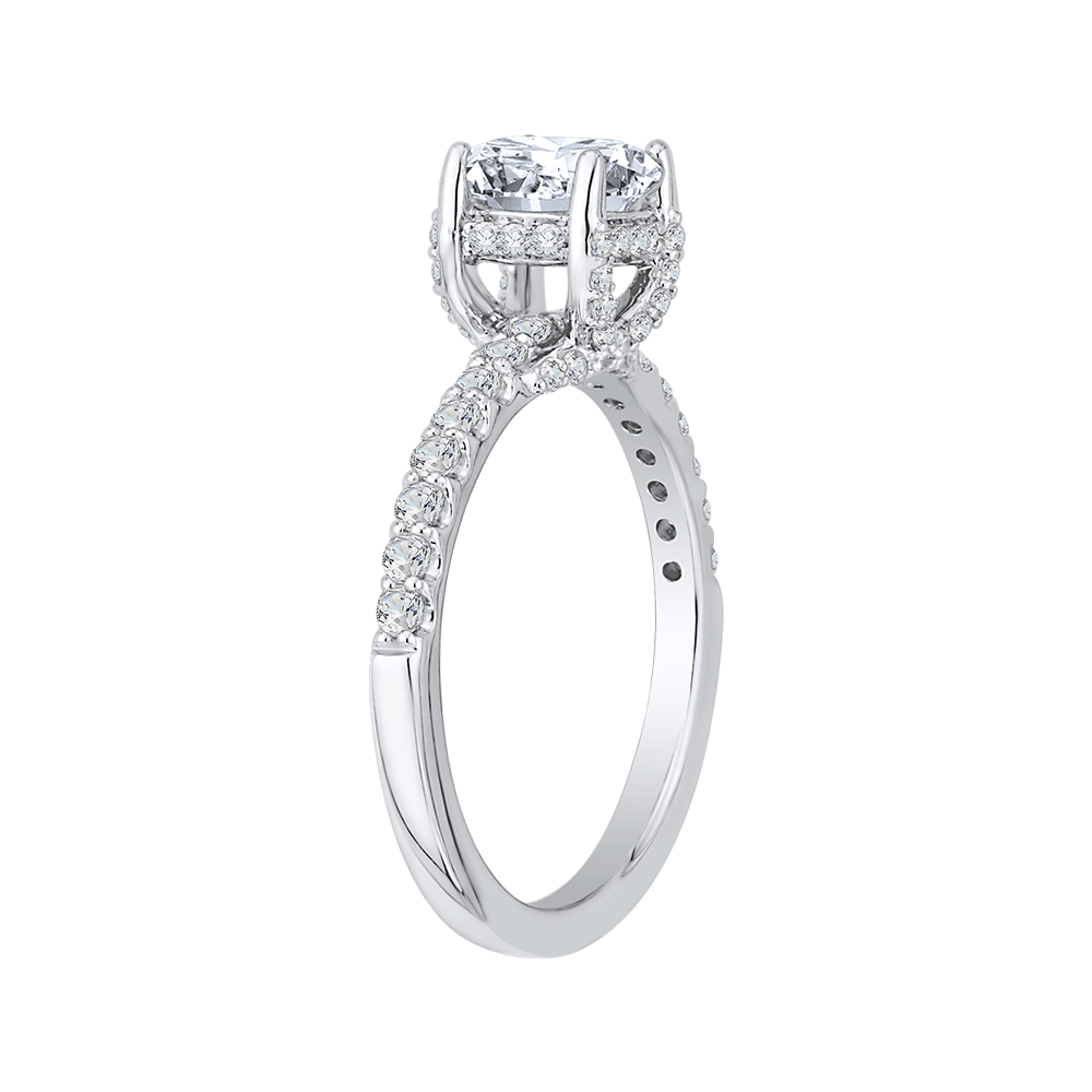 Round Diamond Engagement Ring in 14K White Gold (Semi-Mount)