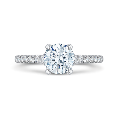 Round Diamond Engagement Ring in 14K White Gold (Semi-Mount)