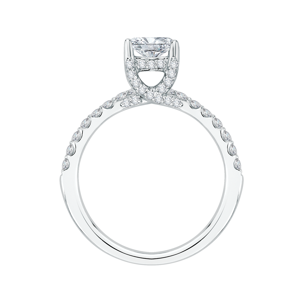 Round Diamond Engagement Ring in 14K White Gold (Semi-Mount)