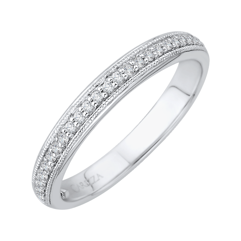 Round Diamond Wedding Band in 14K White Gold