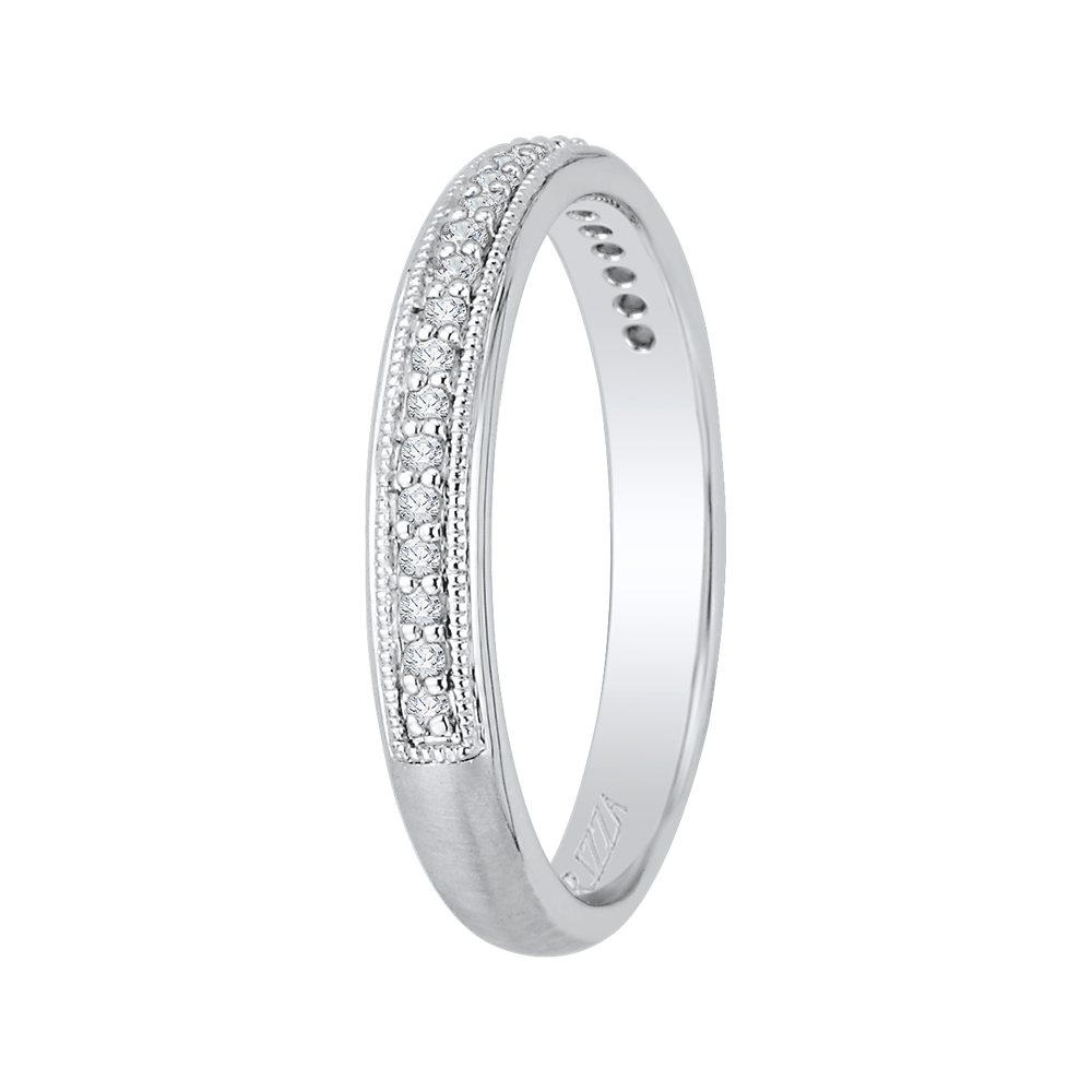 Round Diamond Wedding Band in 14K White Gold