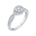 Split Shank Round Diamond Engagement Ring in 14K White Gold (Semi-Mount)