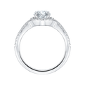 Split Shank Round Diamond Engagement Ring in 14K White Gold (Semi-Mount)