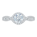 Split Shank Round Diamond Engagement Ring in 14K White Gold (Semi-Mount)