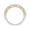 Round Diamond Half-Eternity Wedding Band in 14K Two Tone Gold