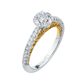 Round Diamond Engagement Ring in 14K Two Tone Gold (Semi-Mount)