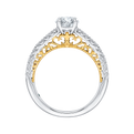 Round Diamond Engagement Ring in 14K Two Tone Gold (Semi-Mount)