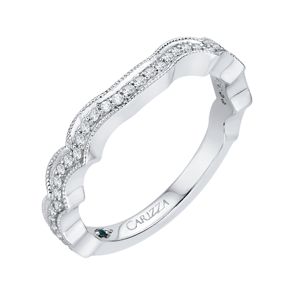 Round Diamond Wedding Band in 14K White Gold