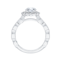 Round Diamond Halo Engagement Ring in 14K White Gold (Semi-Mount)