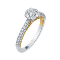 Round Diamond Engagement Ring in 14K Two Tone Gold (Semi-Mount)