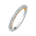 Round Diamond Half-Eternity Wedding Band in 14K Two Tone Gold