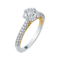 Round Diamond Engagement Ring in 14K Two Tone Gold (Semi-Mount)