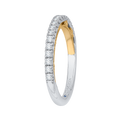 Round Diamond Half-Eternity Wedding Band in 14K Two Tone Gold