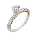 Round Diamond Engagement Ring in 14K Two Tone Gold (Semi-Mount)